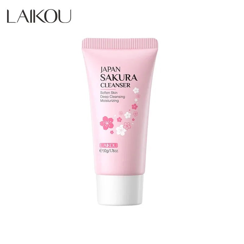Laikou Sakura Facial Cleanser Deep Cleansing Pores Oil Control Moisturizing Brightening Face Wash Gentle For All Skin Types 50g Peaceful Pleasures Health and Wellness 50g