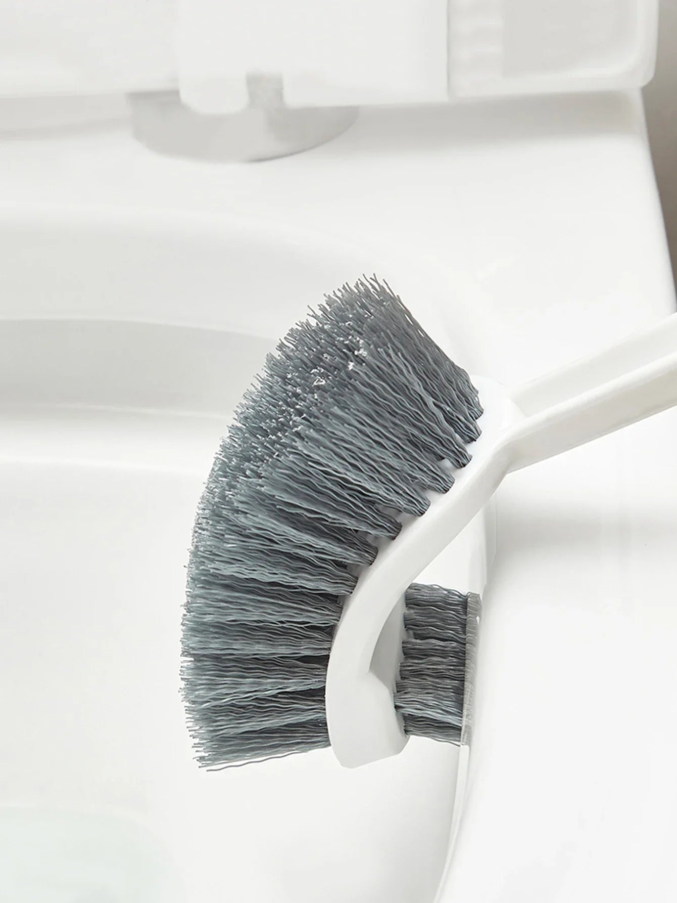 Long Handled Toilet Brush Suction Cup Type Hole Free Wall Mounted Double-Sided Elbow No Dead Corners Cleaning Squatting Sink Peaceful Pleasures Health and Wellness
