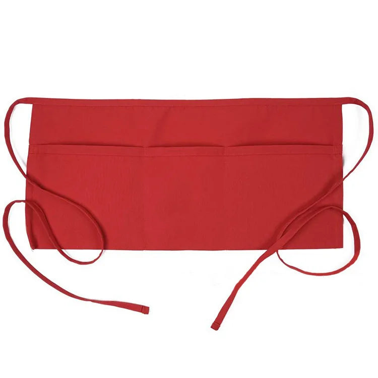 Black Waterproof Waist Apron | 3 Pocket Half Apron