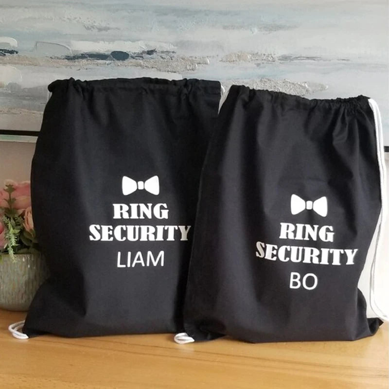 Personalized Ring Security Backpack | Custom Name Wedding Gift Personalized Gift Bag Peaceful Pleasures Health and Wellness