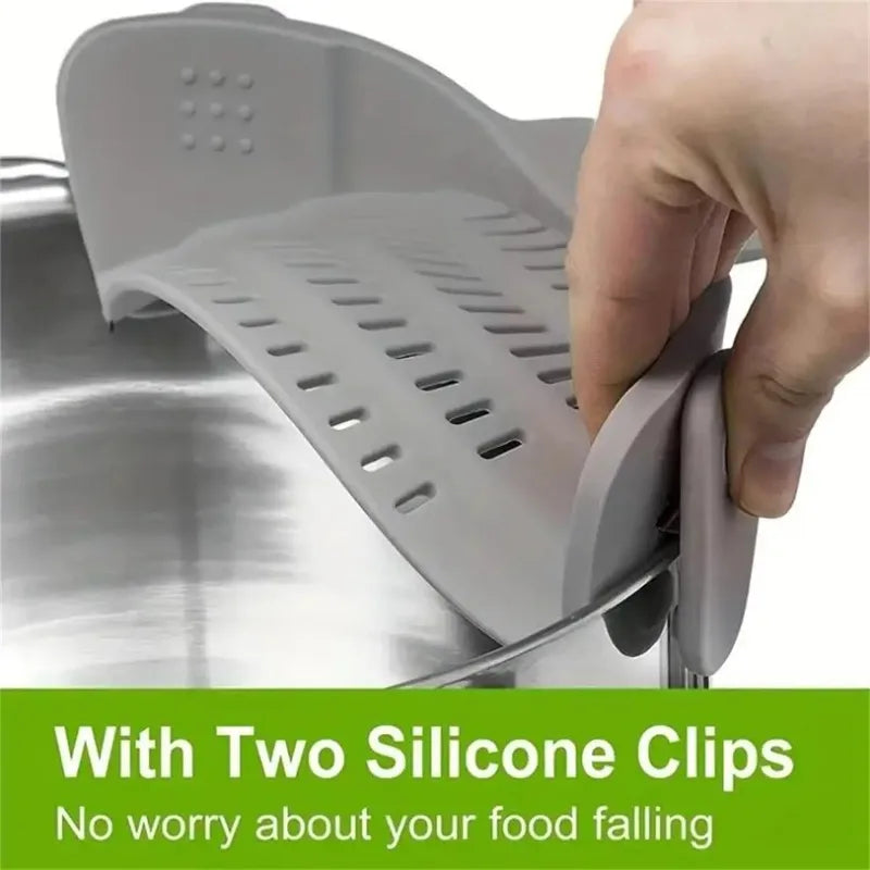 Adjustable Clip-On Pot Strainer | Stainless Steel Colander Clip-On Pot Strainer Peaceful Pleasures Health and Wellness