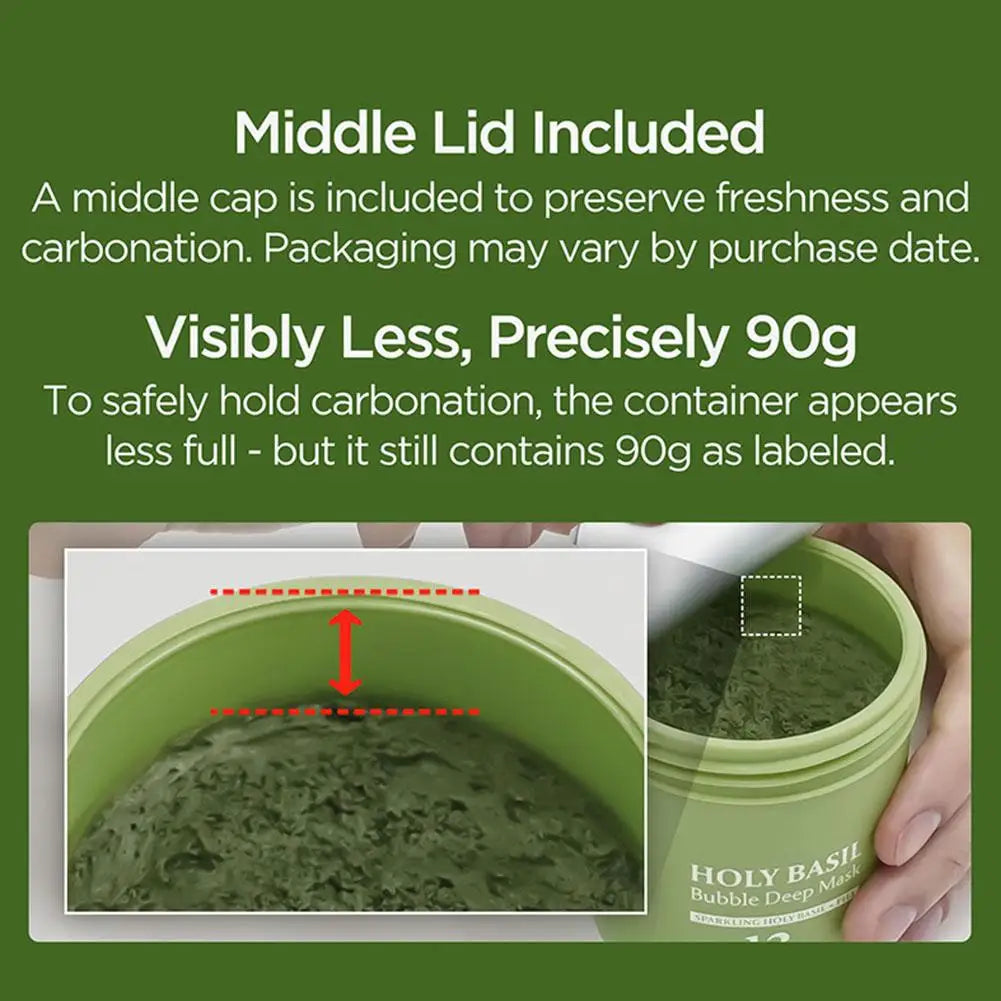Korean Basil Bubble Cleansing Mask | Deep Pore Purifying