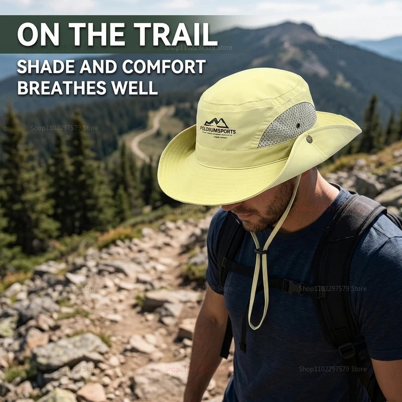 Unisex Quick Dry Fisherman Hat Lightweight Breathable Sun Hat for Spring Summer Anti-UV Outdoor Camping Hiking Mountaineering Peaceful Pleasures Health and Wellness