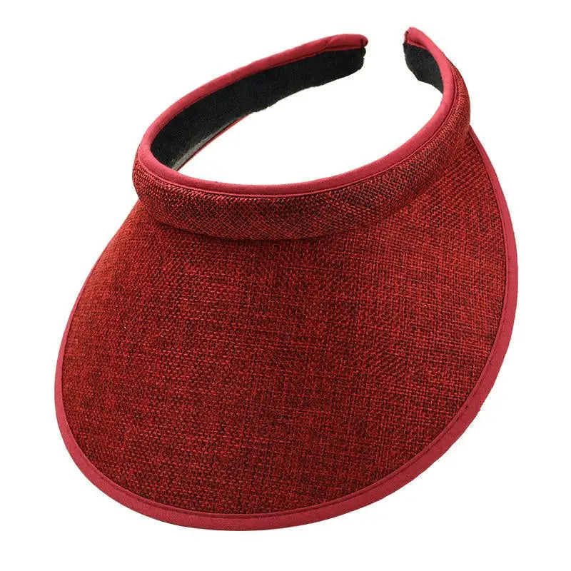 Women's Straw Sun Visor Hat – UV Protection Adjustable Beach Cap