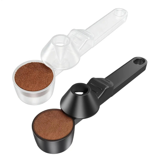Coffee Scoop With Funnel Adjustable Sliding Measuring Spoon For Ground Coffee Protein Formula, Home Kitchen RV Travel Peaceful Pleasures Health and Wellness