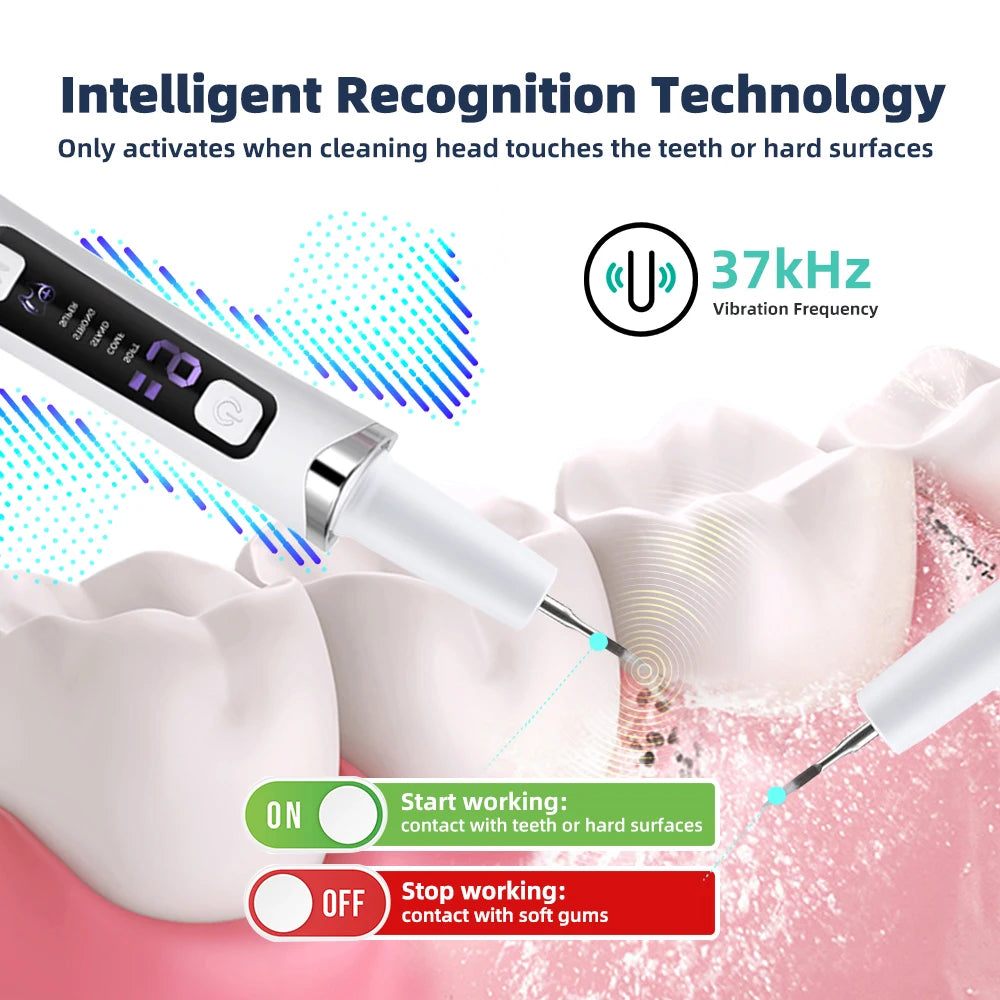 Plaque tartar Remover for Teeth Ultrasonic Tooth Cleaner Household Inter-Dental Pointed Cleaning Calculus Scaler Oral Care Set Peaceful Pleasures Health and Wellness