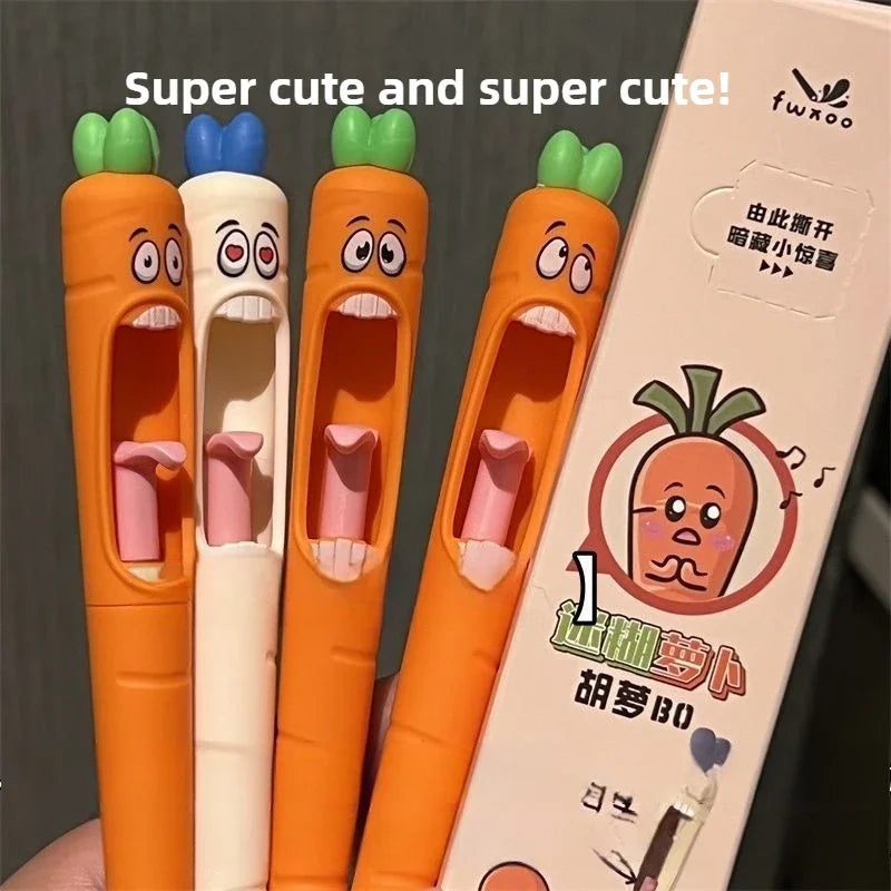 Multi-expression Radish Shaped Gel Pens Creative Fresh Stationery