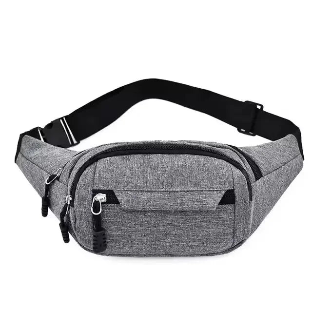 Large Capacity Waterproof Waist Bag – Unisex Belt Pouch Waist Belt Bag Peaceful Pleasures Health and Wellness Grey
