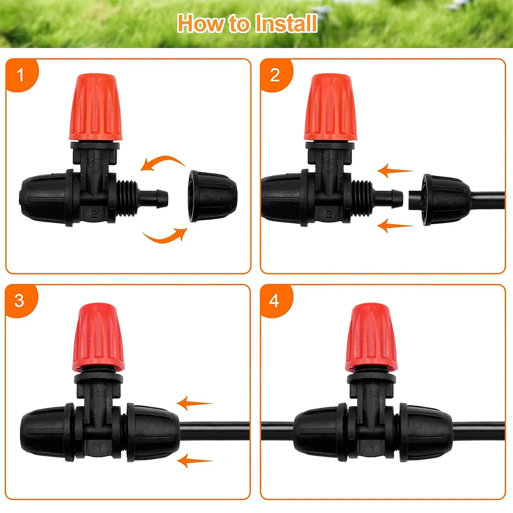 10M-30M Mist Irrigation Kits Plant Watering System, 1/4" Drip Tubing Hose and Two-Ways Connector, Locking Misters,Garden Peaceful Pleasures Health and Wellness