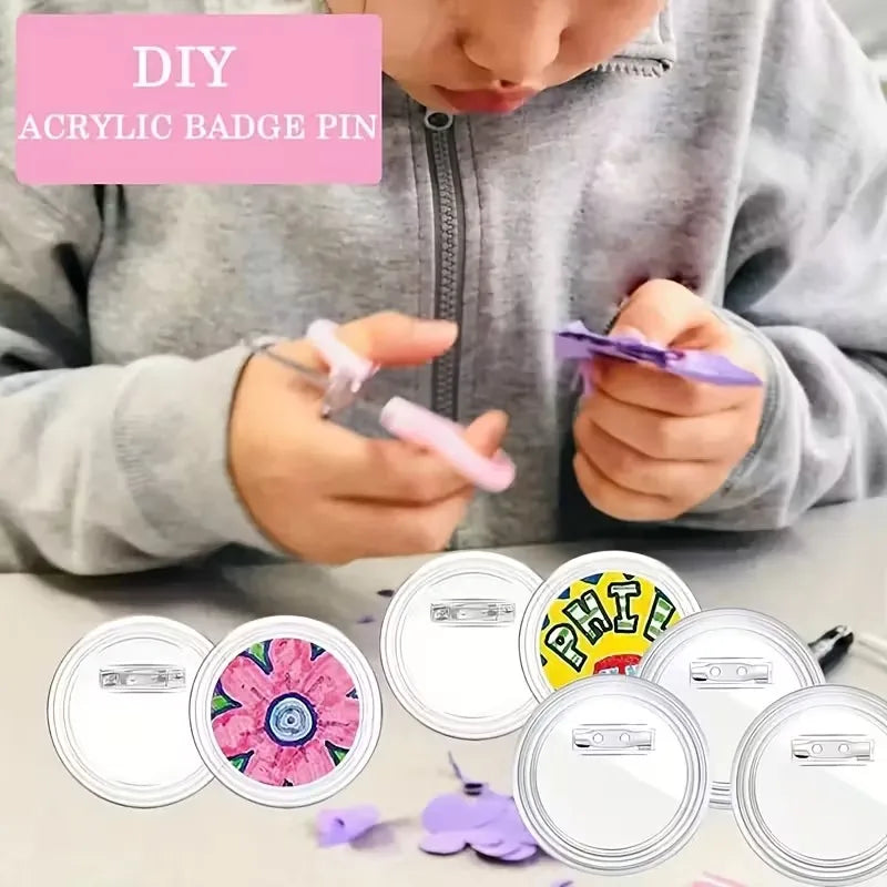 DIY Badge Making Kit – Acrylic Flip Pin Brooch 25mm & 58mm