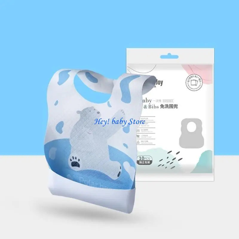 Disposable Baby Bibs & Burp Cloths for Infants & Toddlers 10pk