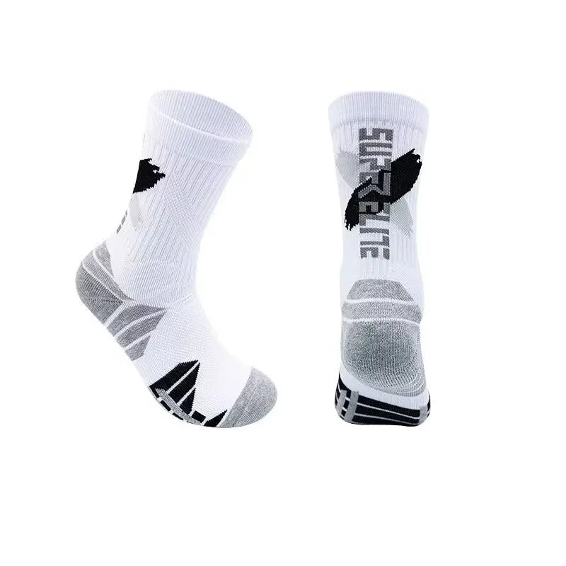 Basketball Socks, Thickened Towel Soles, Wear-resistant and Breathable High-top Sports Socks, Outdoor Pressure Running Socks Peaceful Pleasures Health and Wellness 3 Pairs 5 EU38-44
