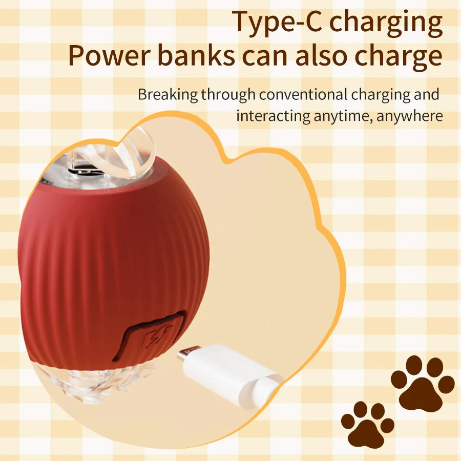 Smart Cat Toys Automatic Rolling Ball Fake Tail Rechargeable Electric Pet Interactive Toy Dog Cat Training Imitate Mouse Tail Peaceful Pleasures Health and Wellness