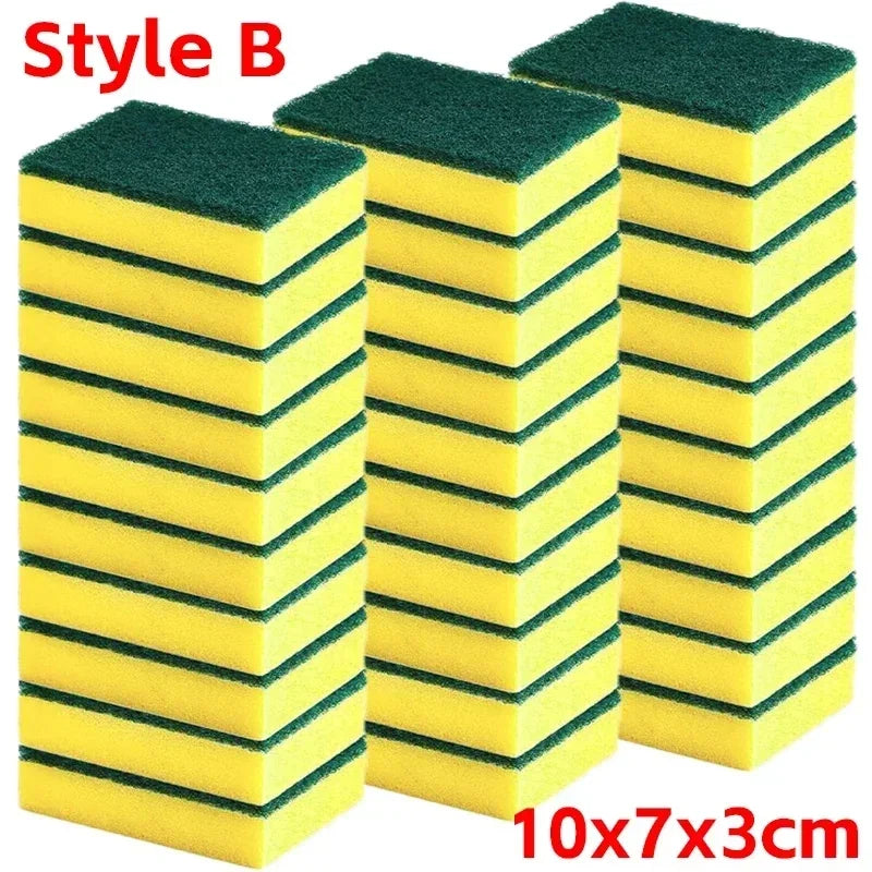 Highly absorbent double-sided sponge magic cleaning pot rust sponge cleaning brush kitchen cleaning tool Peaceful Pleasures Health and Wellness 50pcs