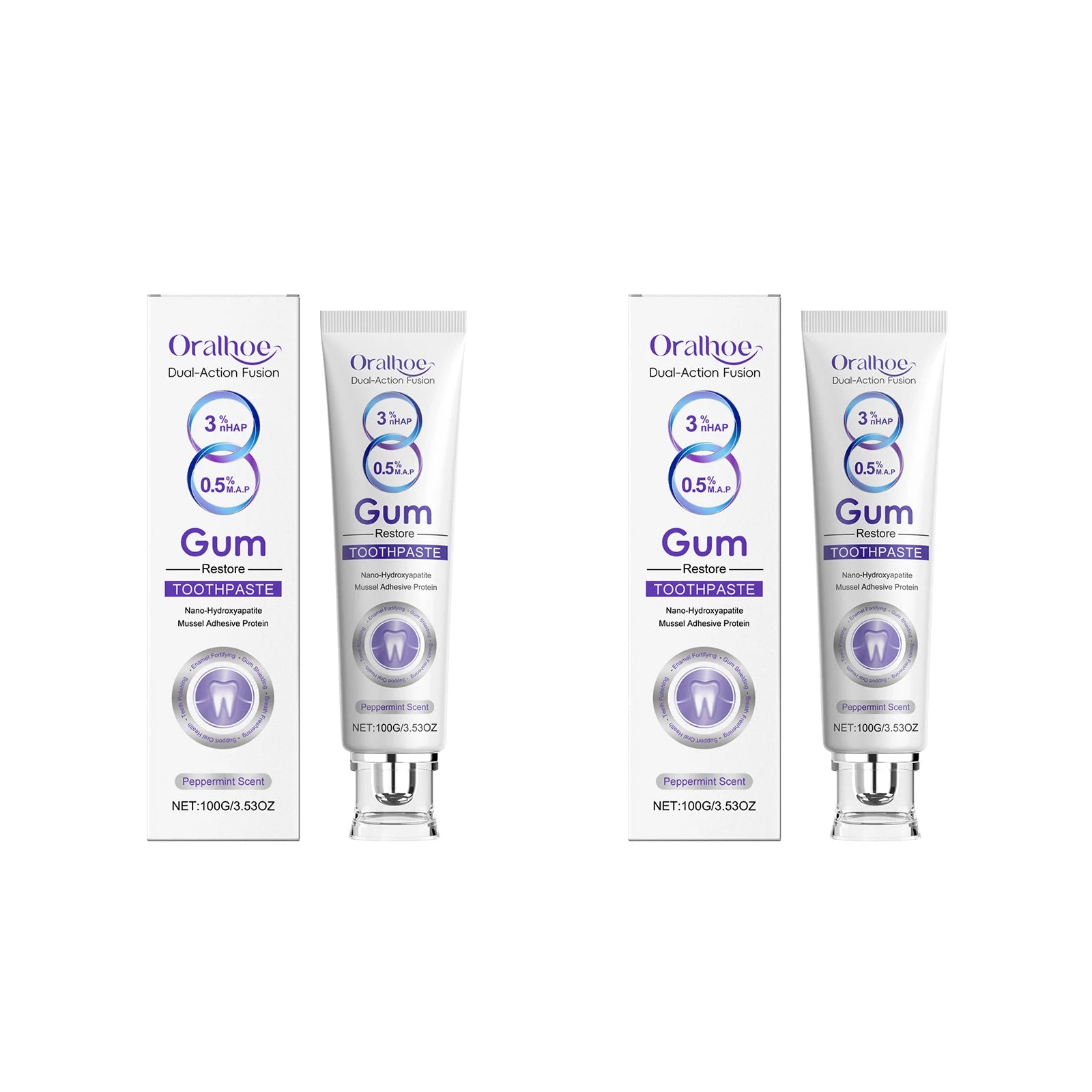 Nano Hydroxyapatite Toothpaste Restores White Teeth Alleviate Gum Bleeding Reduce Plaque Remove Oral Odor Gum Repair Toothpaste Peaceful Pleasures Health and Wellness 200g boxed