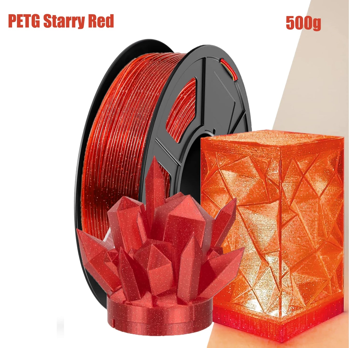 DINGSUN Starry PETG Filament 1.75mm – Transparent 3D Printer Spool
