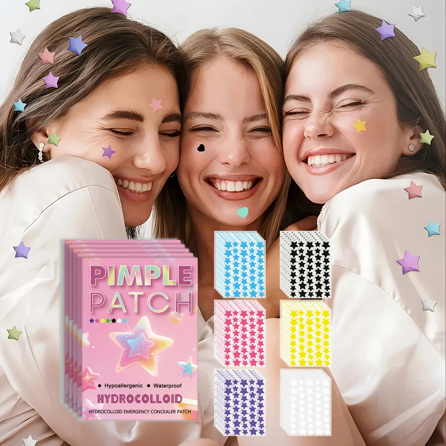 480 Star Shaped Hydrocolloid Acne Patches – Gentle & Clear