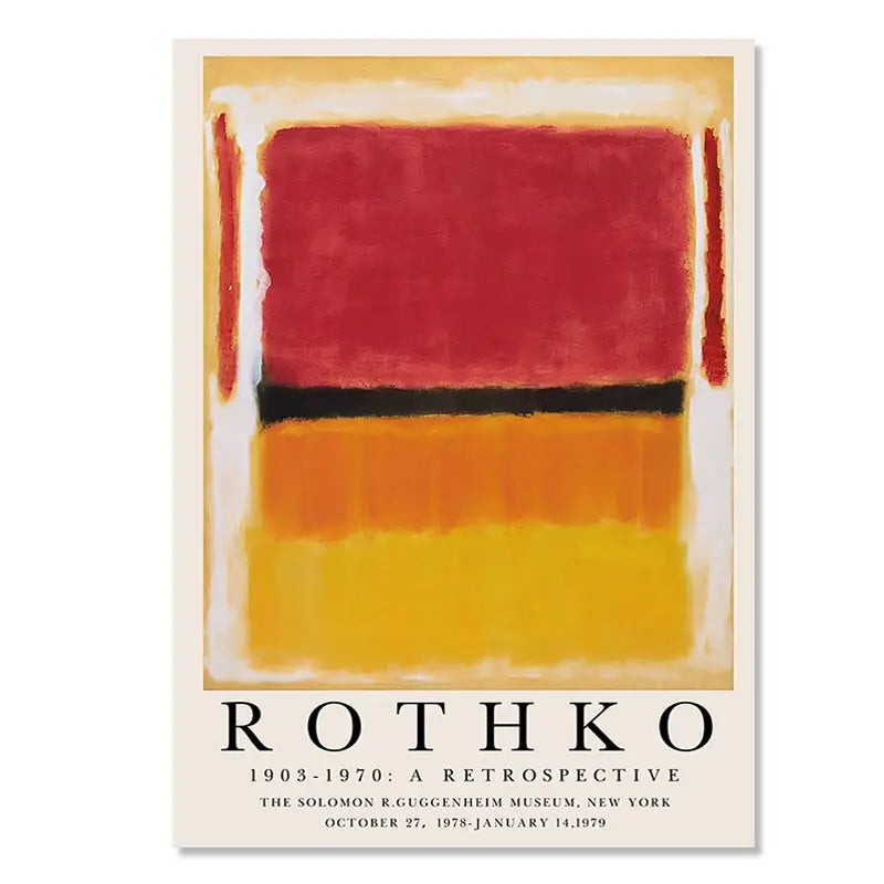 Art Matisse Mark Rothko Posters and Prints Flower Market Canvas Painting Mural Decoration Abstract Yayoi Kusama Orange Wall Peaceful Pleasures Health and Wellness T80633-05 30x40cm Unframed