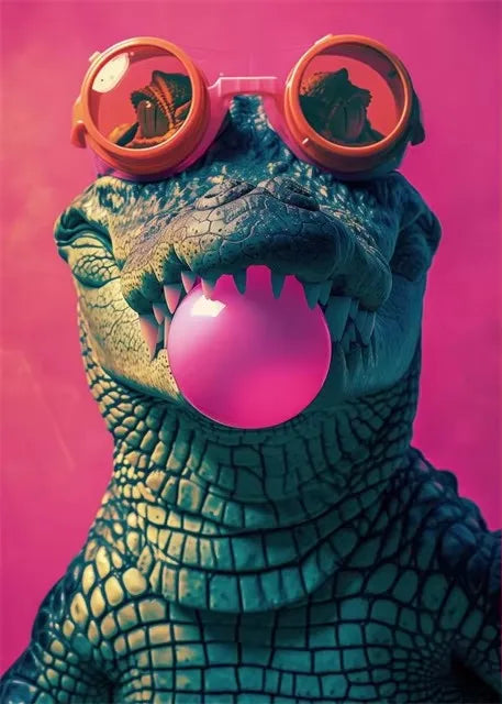 Funny Chameleon Canvas Poster | Unframed Animal Wall Art Décor