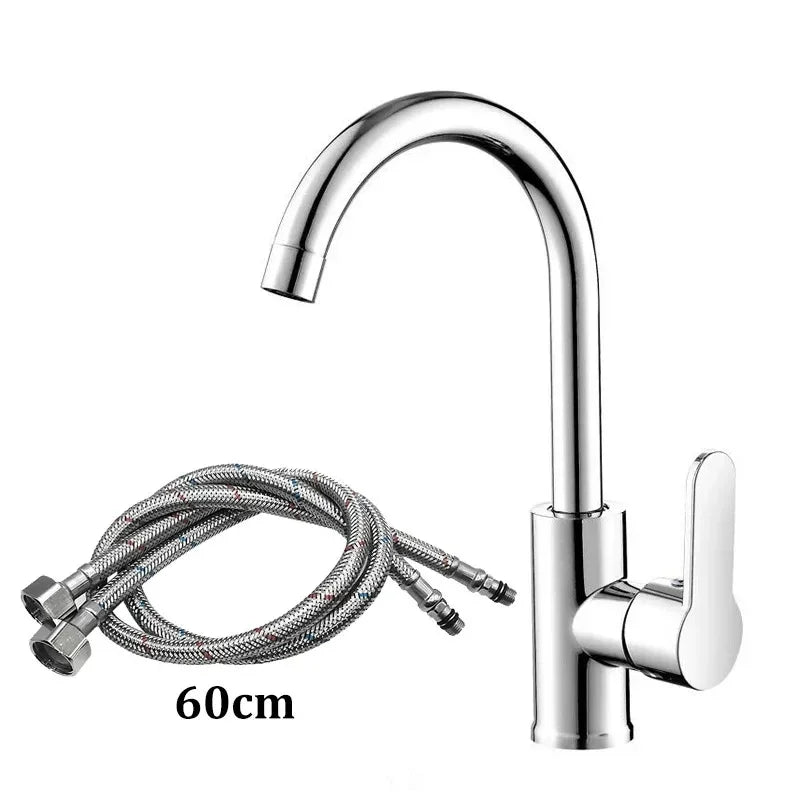Single Handle Kitchen Sink Faucet – Hot & Cold Stainless Steel