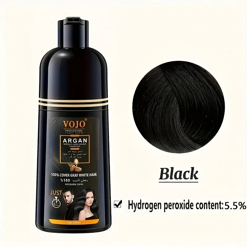 Plant-Based Hair Dye Shampoo Foam – Covers Gray, Black or Dark Brown, 500ml Peaceful Pleasures Health and Wellness
