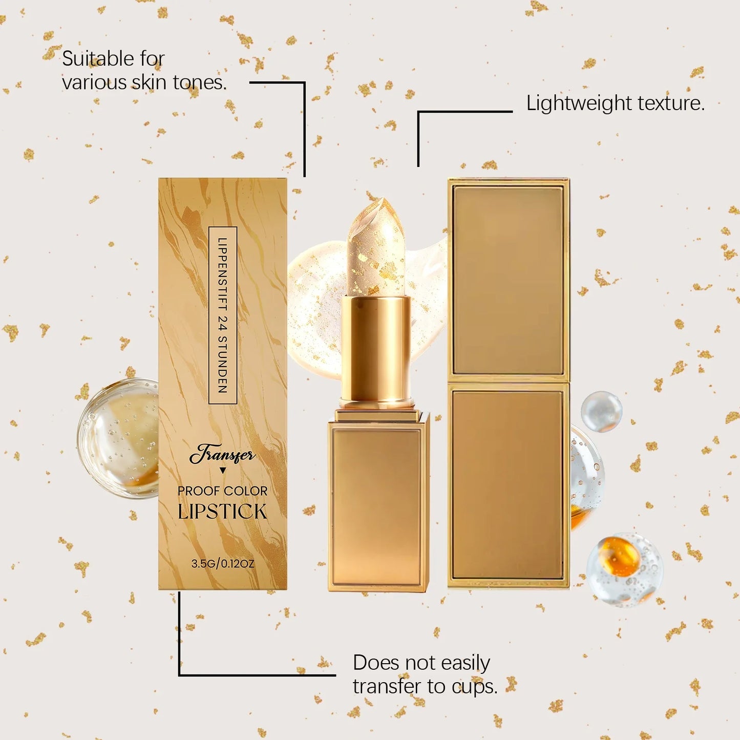Gold Foil Color-Changing Lip Balm | Hydrating Tinted Gloss