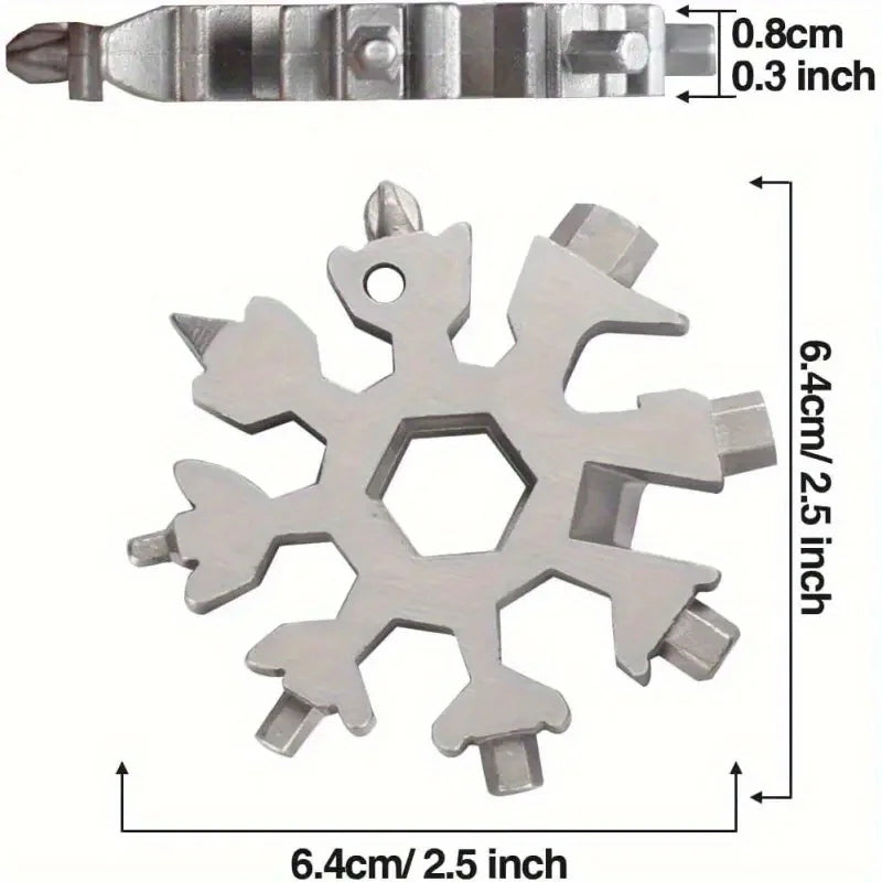 18 in 1 snowflake multitool portable stainless steel Peaceful Pleasures Health and Wellness