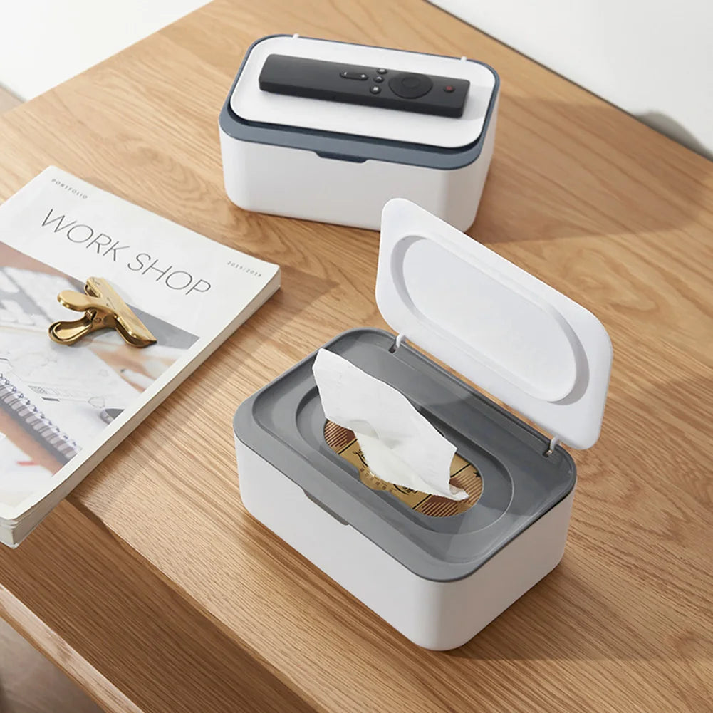 Wipes Dispenser with Lid | One-Handed Refillable Wipe Holder