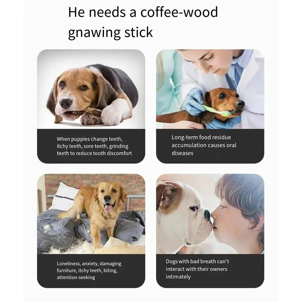 Natural Coffee Wood Dog Chew Toys Long Lasting Chewable Stick Dogs Supplies Stress Relief Chew Stick Pet Molar Toy for Dog Puppy Peaceful Pleasures Health and Wellness
