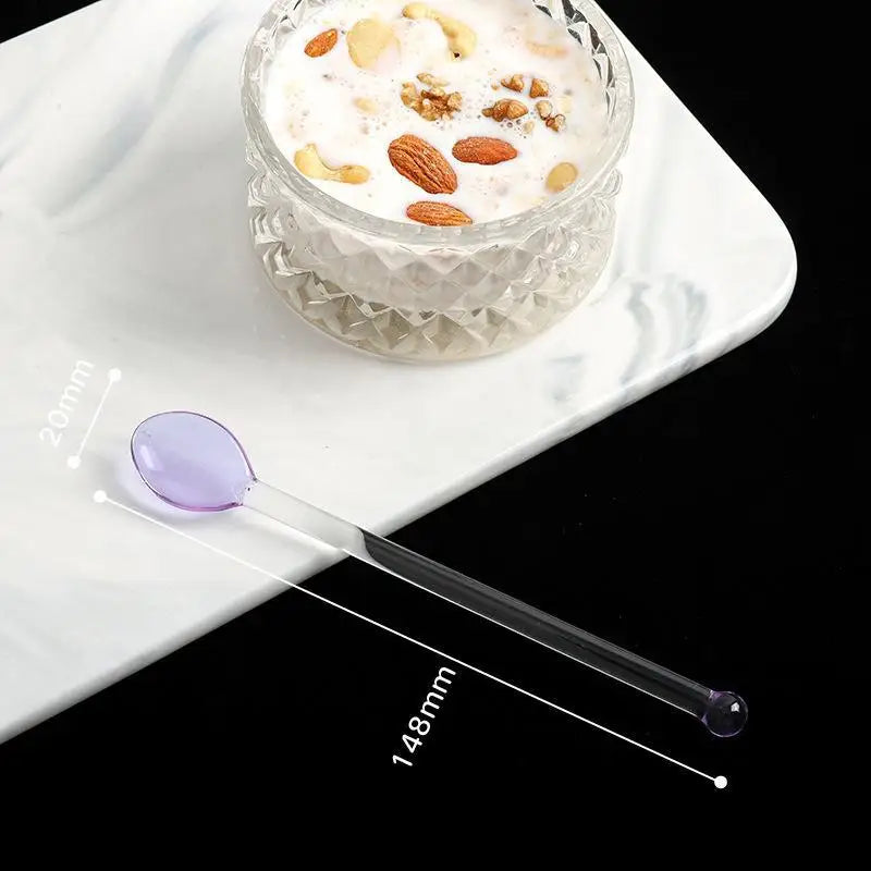Colorful Glass Stirring Spoons – Long Handle, Heat Resistant