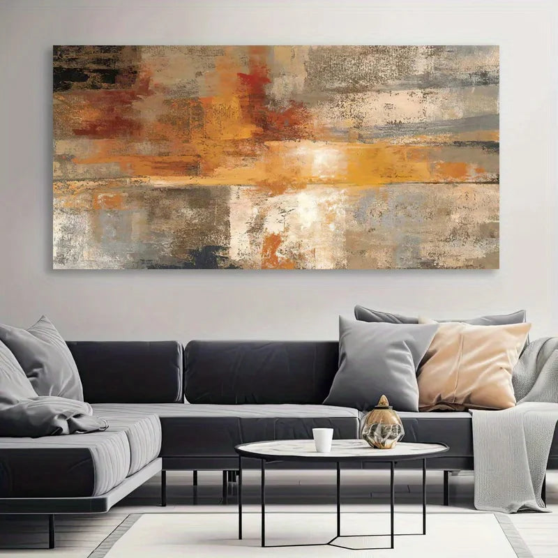 Large Frameless Abstract Canvas Wall Art Retro Painting for Living Room, Bedroom, Hallway Decor, Textured Large Canvas Wall Art Peaceful Pleasures Health and Wellness