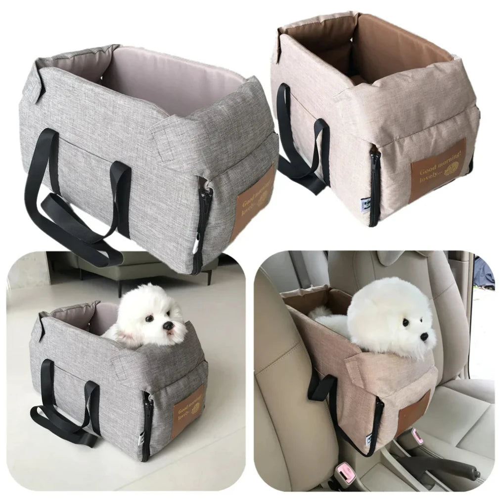 Portable Dog Car Seat Bed & Carrier for Small Dogs & Cats