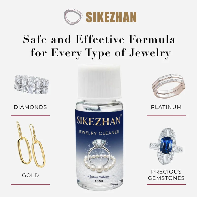 Professional Jewelry Cleaner Solution Tarnish Remover. Liquid Polish for Gold Silver Diamond. Restore Sparkle to Rings Chains Peaceful Pleasures Health and Wellness