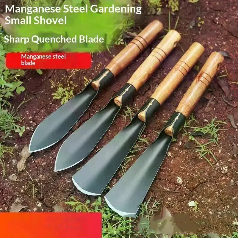 Manganese Steel Garden Trowel | Sharp Blade & Wood Handle