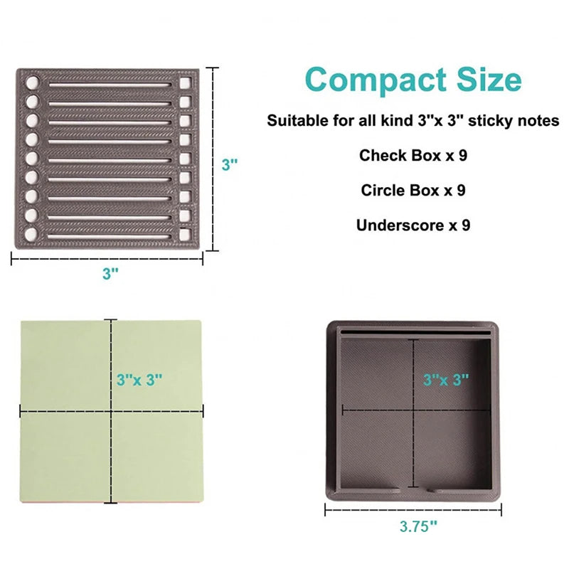 Sticky Note Dispenser Organizer with Template | HELTC
