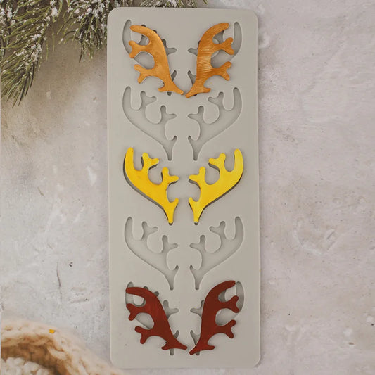 Christmas Themed Reindeer Antlers Silicone Mold Cake Decoration Chocolate Mold Peaceful Pleasures Health and Wellness