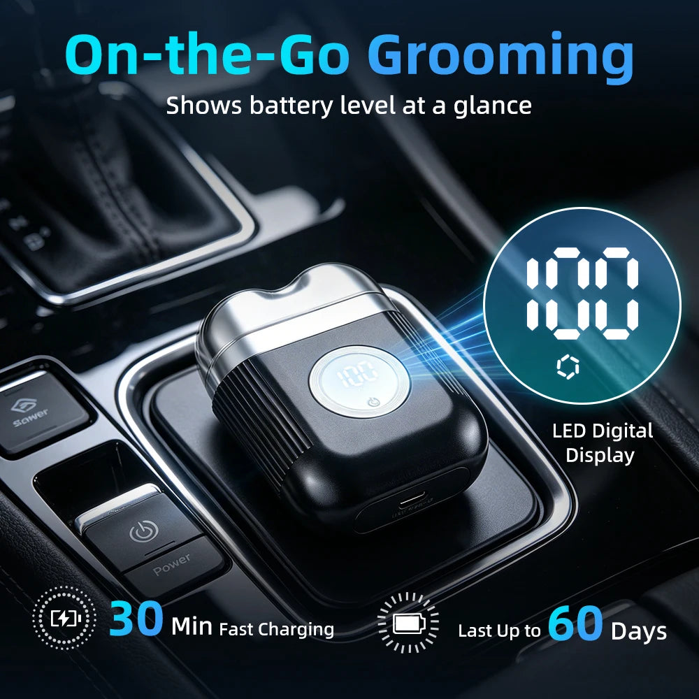 Men Electric Shaver Foil Razor Triple Floating Blades 9000 Rpm High Speed Motor Wet/Dry Travel Reciprocating Facial Hair Trimmer Peaceful Pleasures Health and Wellness
