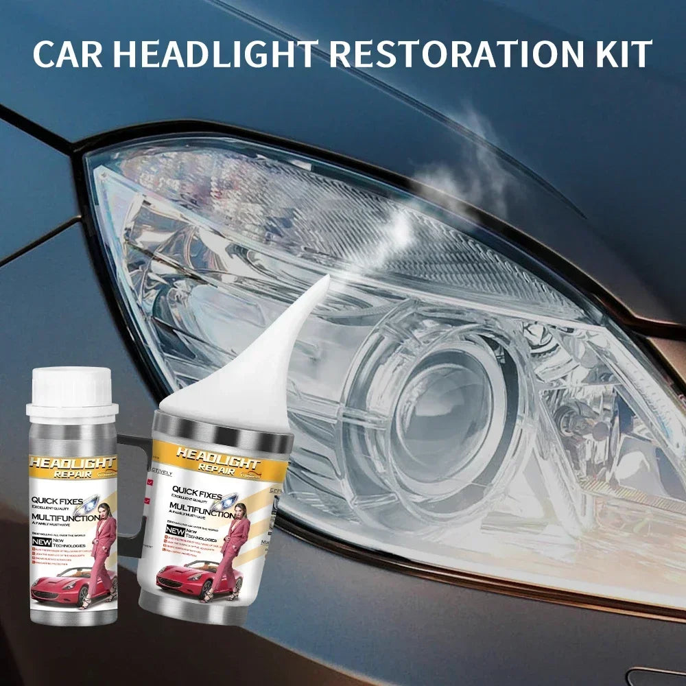 Car Headlight Polish Restoration Kit Headlight Polishing Cleaning Kit Anti-Scratch Hydrophobic Car Headlight Repair Polish Tool Peaceful Pleasures Health and Wellness