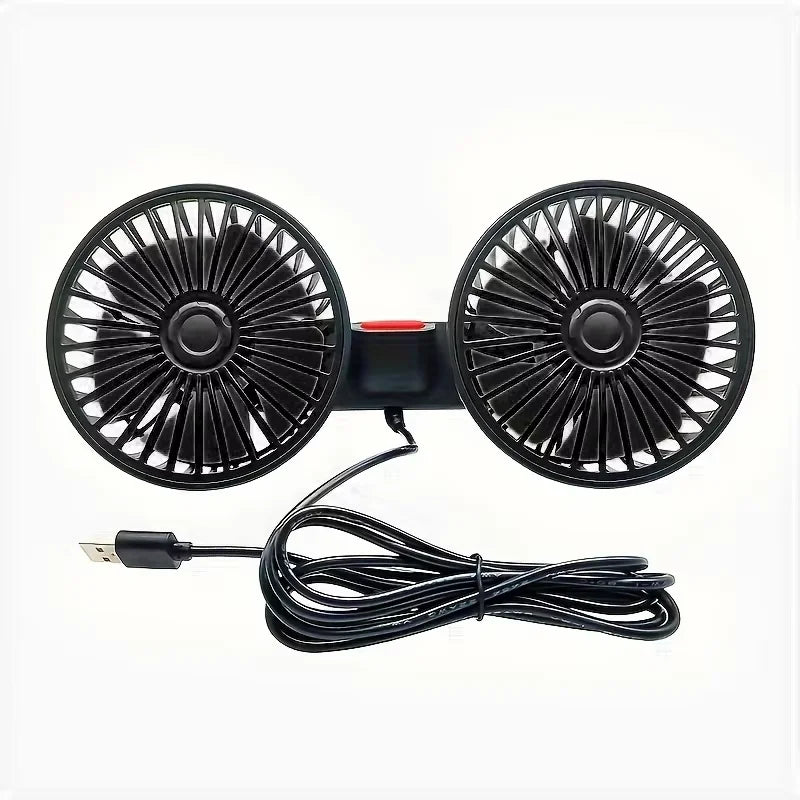 360° 3-Head Car Fan USB/12V/24V – Desk & Auto Use
