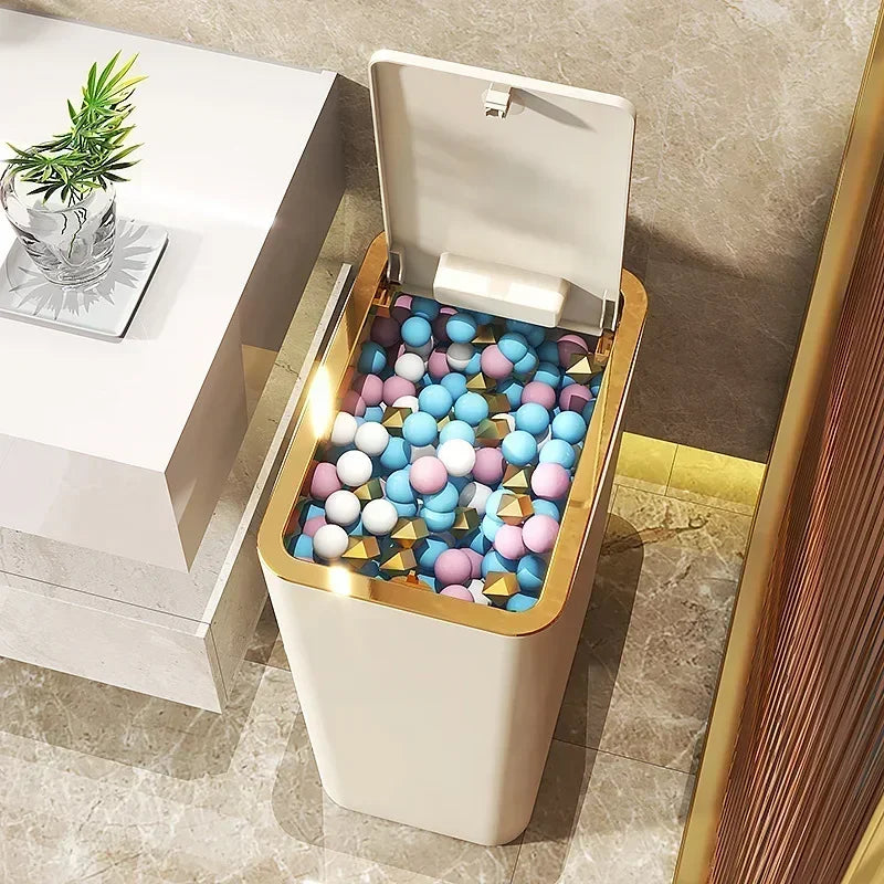 10L One-Touch Odor-Proof Trash Can – Leakproof Kitchen & Bathroom Bin