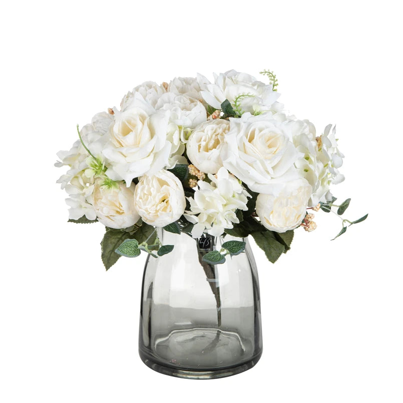 Silk Artificial Rose Peony Bouquet – Wedding & Home Décor