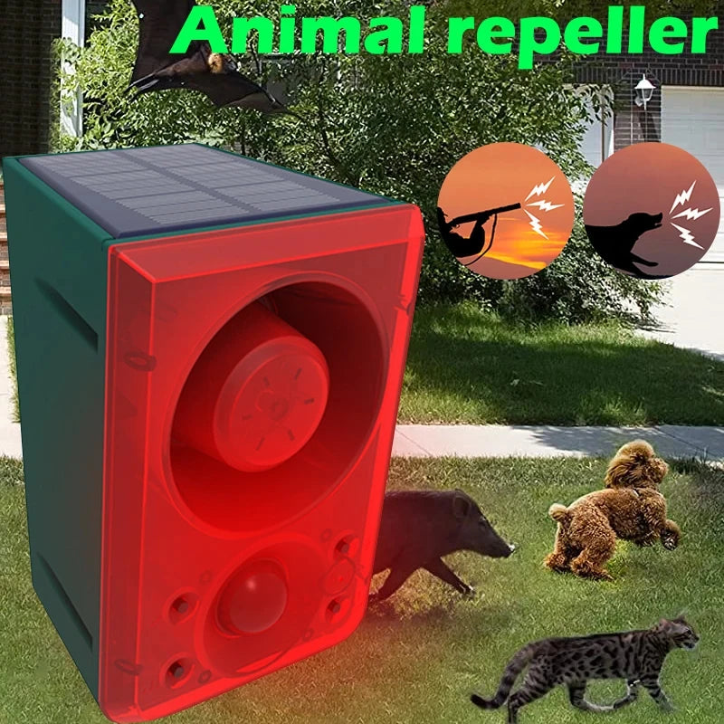 Solar Strobe Alarm Siren Security Light Outdoor Waterproof 3 Levels Adjustable Volume With Remote Control for Farm Yard Peaceful Pleasures Health and Wellness