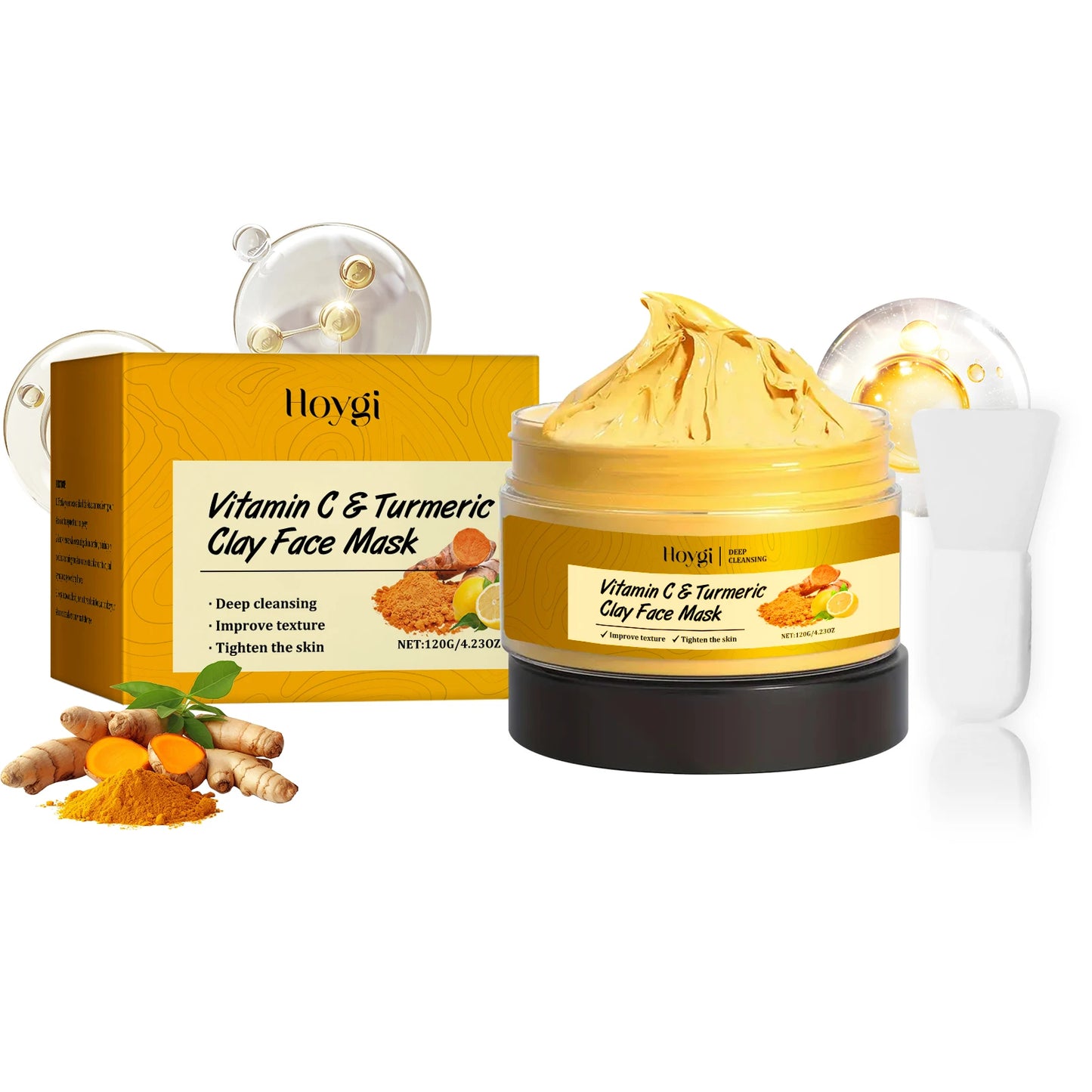 Vitamin C Turmeric Clay Mask – Pore Cleanse & Dark Spots