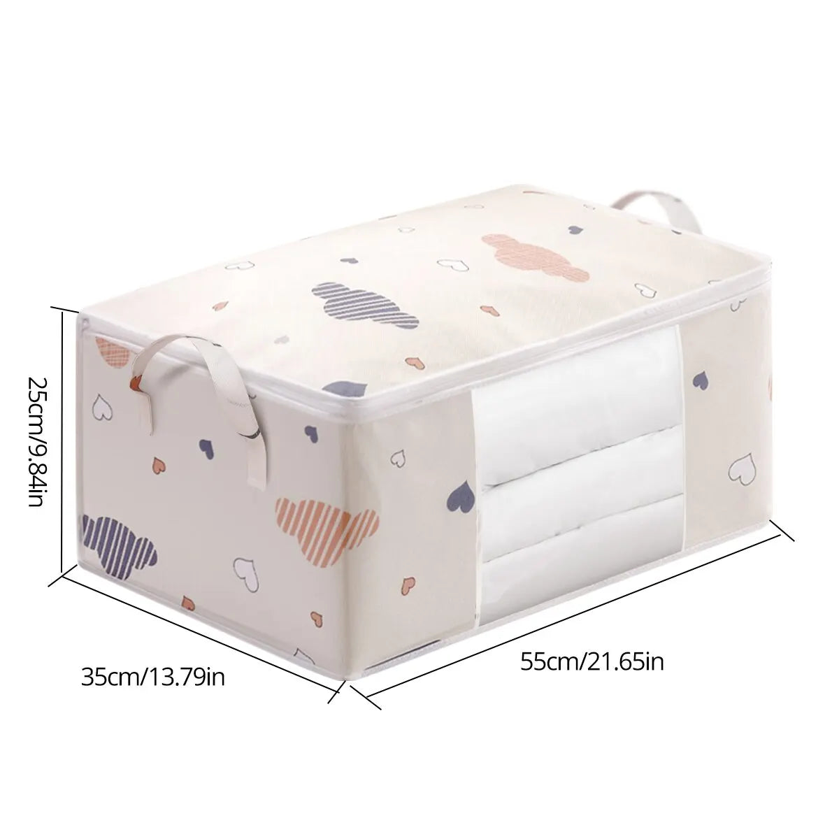 Large Capacity Clothes Storage Bag Organizer With Reinforced Handle Suitable For Blankets Bedding Foldable With Sturdy Zipper Peaceful Pleasures Health and Wellness