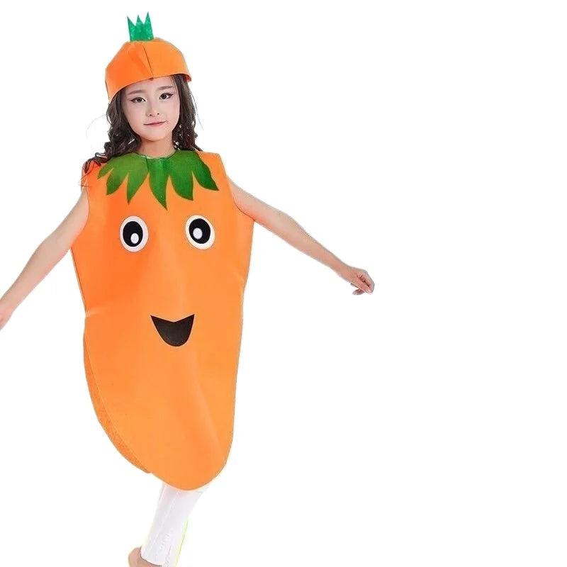 Kids Fruit Vegetable Halloween Costume Cloak | Ages 3–8