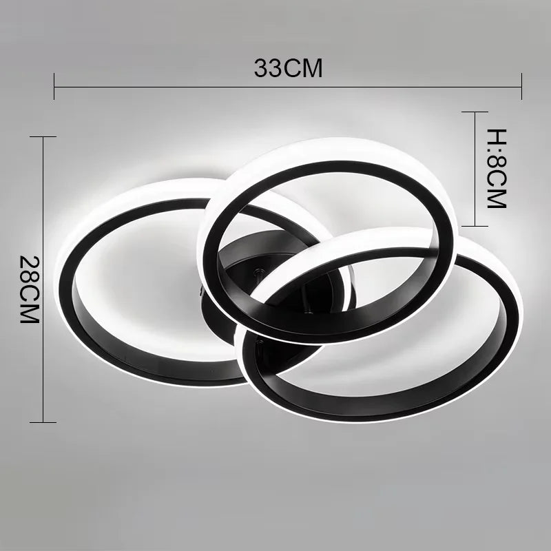 RUNTOIN Modern LED Ceiling Light – 3-Color Chandelier Lamp LED Ceiling Light Peaceful Pleasures Health and Wellness BK-LJ3Y 3-Color light