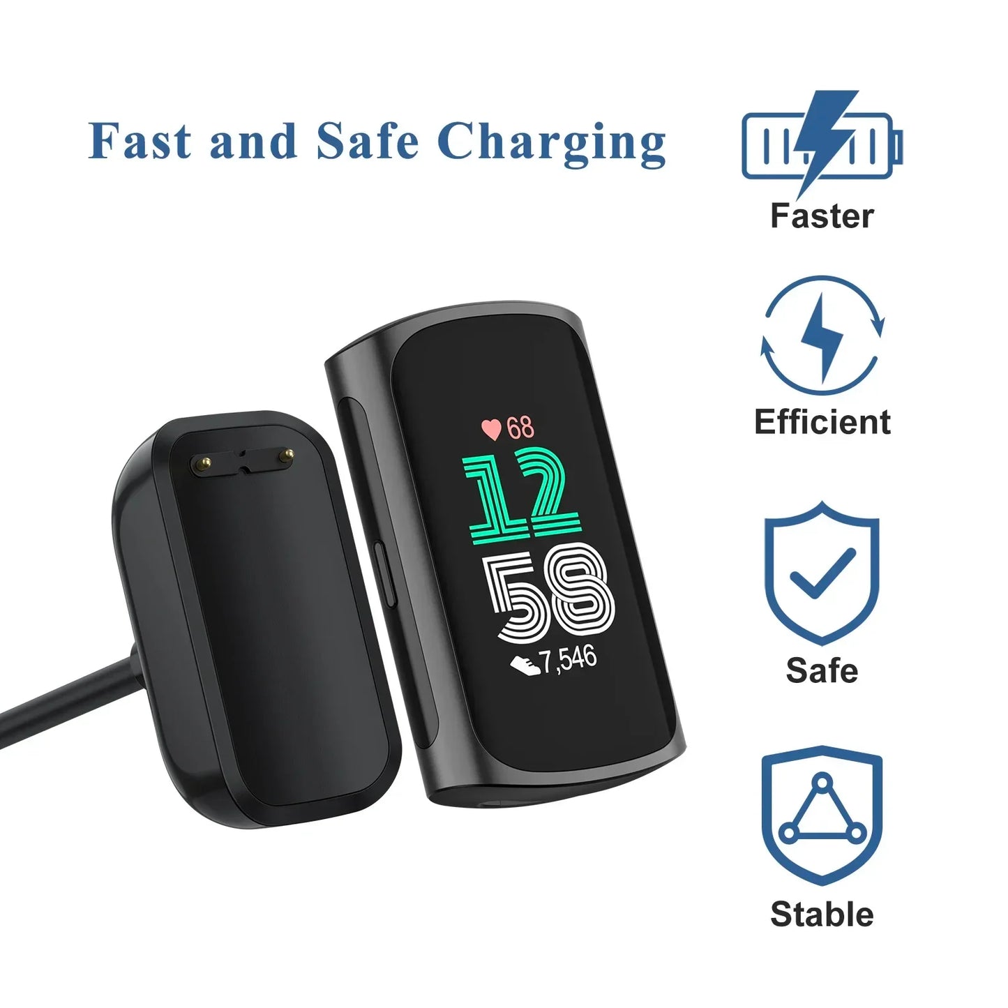 USB-C Magnetic Charger for Fitbit Charge 5, Charge 6 & Luxe