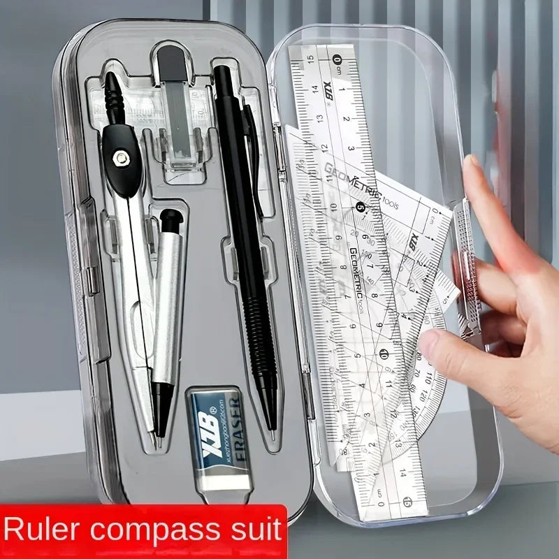 8-in-1 Math Geometry Kit – Compass, Ruler & Protractor