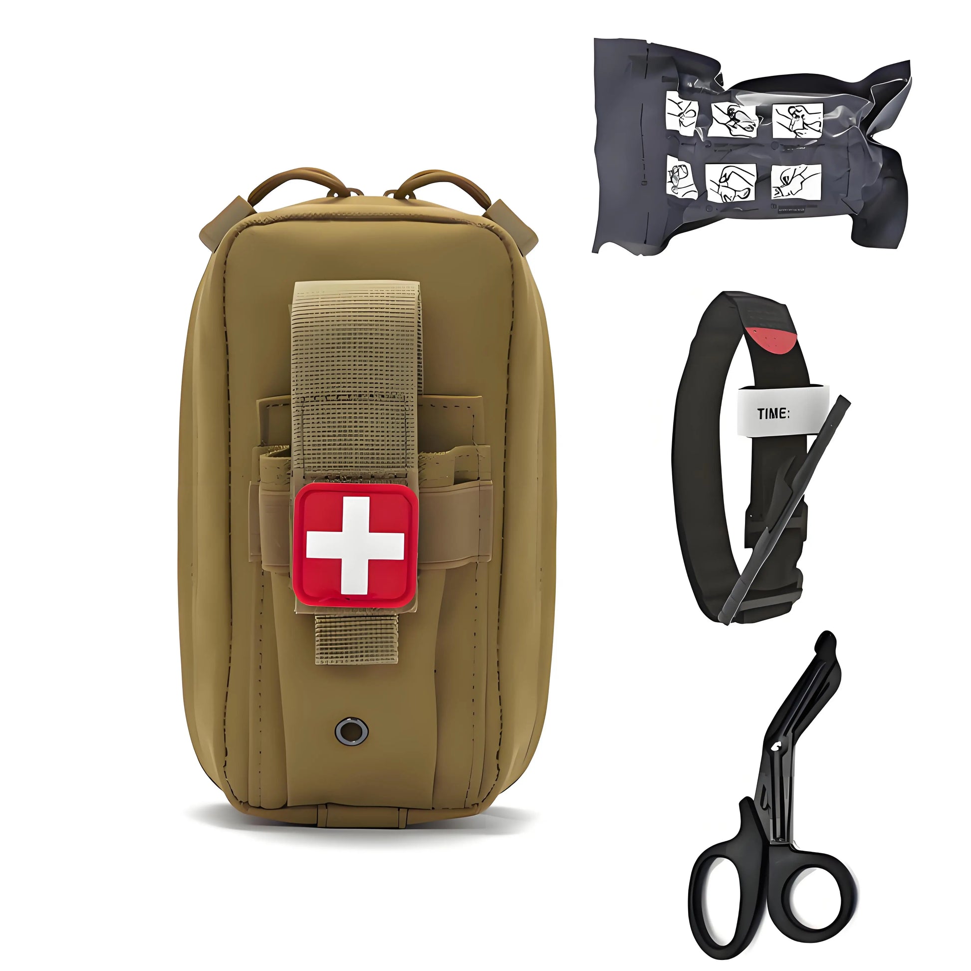 4pcs Molle medical EDC bags, EMT first aid bandages, tourniquets, scissors first aid kits, life-saving sets, Israeli bandages Peaceful Pleasures Health and Wellness