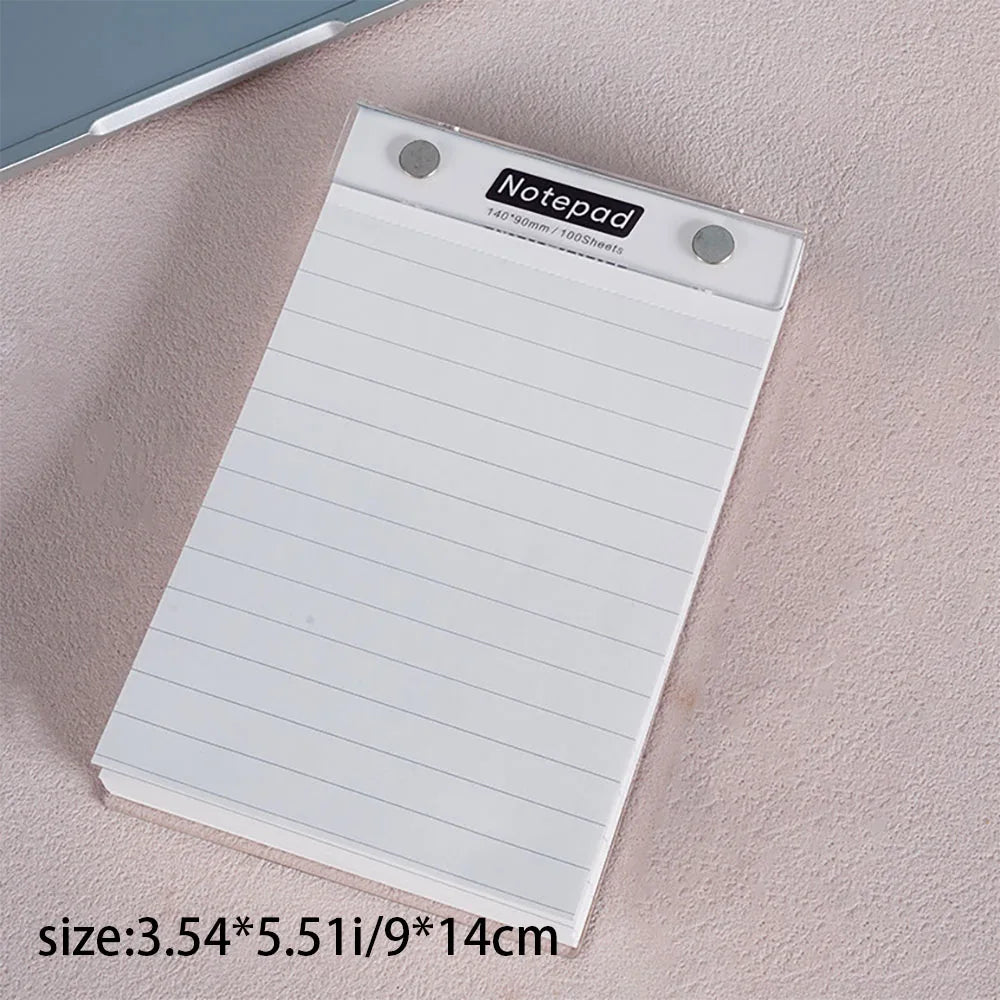 Acrylic Hard Shell Memo Pad Removable Board Clip Paper Portable